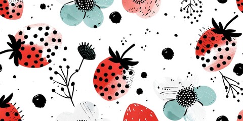 seamless background with ladybirds