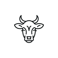 Cow icon. Simplified representation of a dairy cow, a staple in agricultural imagery, associated with milk and beef production. Ideal for agricultural businesses. Vector illustration
