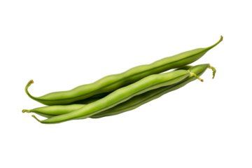 Fresh green bean isolated on transparent background, high-quality PNG illustration ideal for healthy food designs and cooking recipes