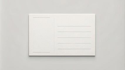 Realistic postcard mockup with blank space for customizable message
