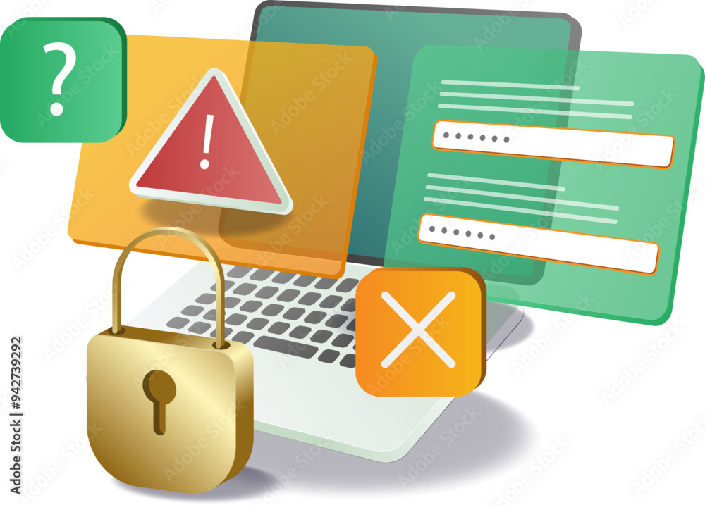 Poster warning about computer technology security