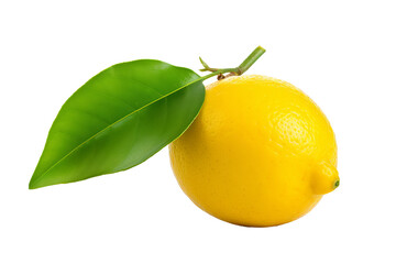 Fresh and vibrant lemon isolated on transparent background, perfect for culinary designs, health-themed projects, and organic food illustrations
