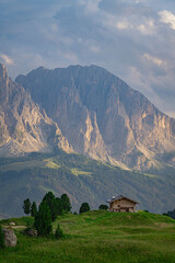Mountain landscape at Val di Gardena, Dolomites, Italy.