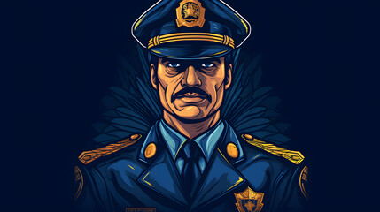 Police Officer Illustration Logo