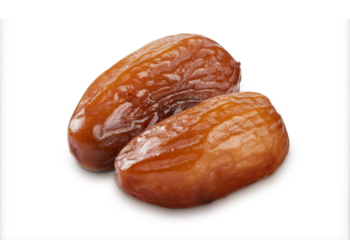 closeup pile of dry date palm fruit isolated on white background