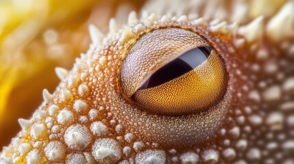 Close-up of a Gecko's Eye and Skin Texture