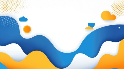 Fototapeta premium Vibrant blue abstract background featuring simple geometric shapes, perfect for modern design needs.