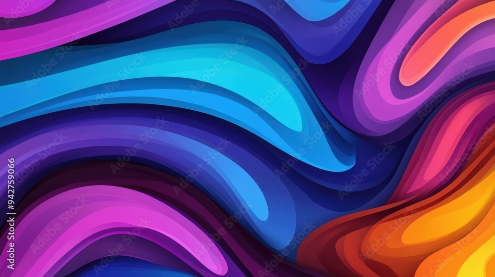 Poster experience vibrant, flowing neon waves in this colorful abstract backdrop, merging modern textures w