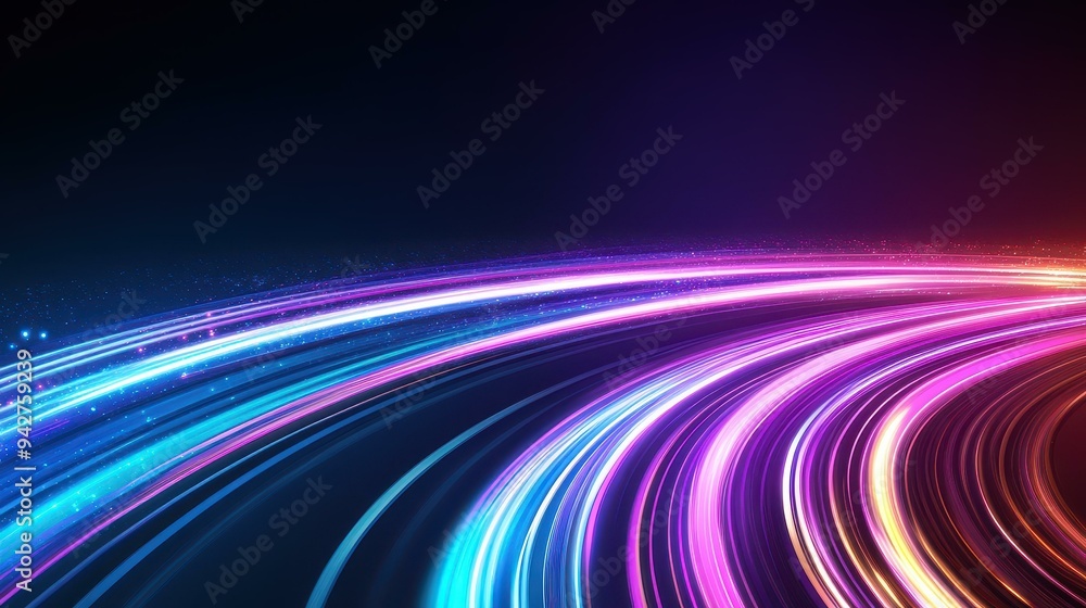 Poster explore the vibrancy of data connections with our modern techinspired illustration, showcasing speed