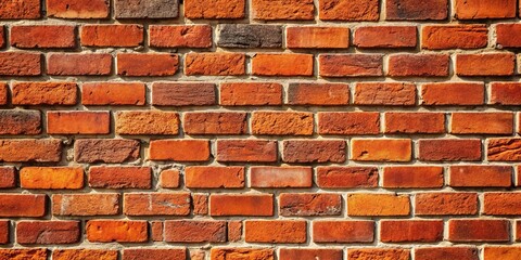 Fototapeta premium Close up of a red brick wall background, texture of traditional brickwork