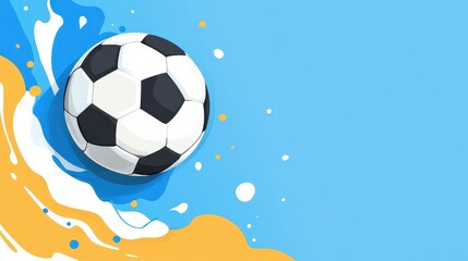 A vibrant soccerthemed design featuring a large blue ball, perfect for sports enthusiasts and modern backgrounds.