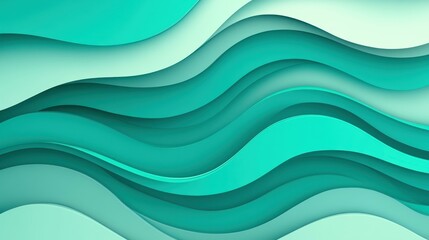 Obraz premium A vibrant green gradient background with dynamic waves adds depth and charm to modern cartoonstyle illustrations.