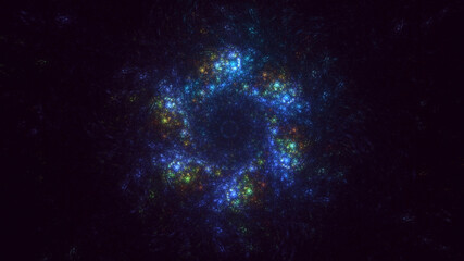 3D manual rendering abstract technology fractal background. Its not AI Generatd illustration.