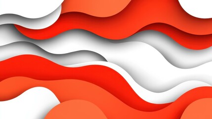 Vibrant red and white abstract background perfect for corporate presentations, featuring modern flat illustrations and textures.