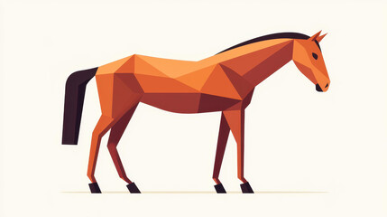 Obraz premium A sleek, modern flat vector illustration of a horse in side profile, perfect for educational use and animalthemed design projects.