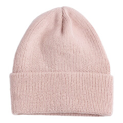 beige blank beanie on transparent background