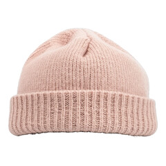 beige blank beanie on transparent background