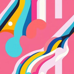 Obraz premium Explore a free vector rainbow illustration with Rococo pastel hues, showcasing unique topography in an artistic style.