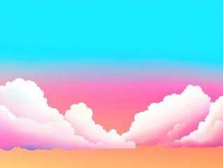 Fototapeta premium Experience a vibrant cloud layout with bold, high saturation colors, blending fluid graphics and a simple design for striking visuals.