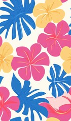Vibrant aloha patterns burst with color, perfect for adding a tropical vibe to any space or event decor