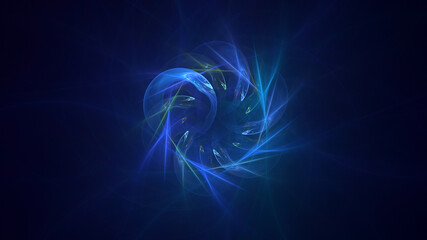 3D rendering abstract blue technology fractal background. Its not AI Generatd illustration.
