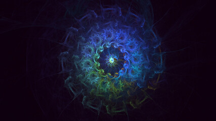 3D manual rendering abstract round light background. Its not AI Generatd illustration.