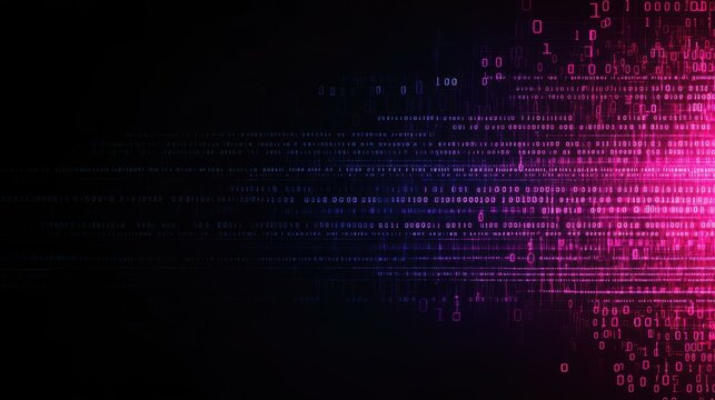 Experience the thrill of a digital hackathon with an abstract binary theme featuring a matrixlike background and vibrant visuals.