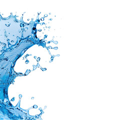 blue water splash on transparent background