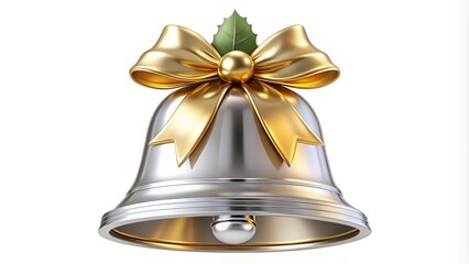 Classic Christmas bell clip art in silver and gold, perfect for holiday designs and decorations