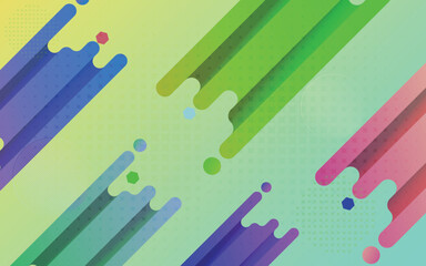 green blue abstract background geometrical rounded rectangular shapes diagonal multicolor background design vector illustration isolated. Cover, banner, backdrop, brochure, presentation template