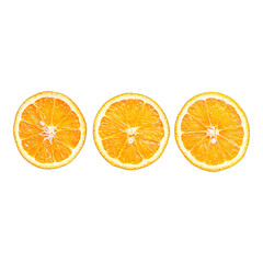 Dried orange slices on a transparent background