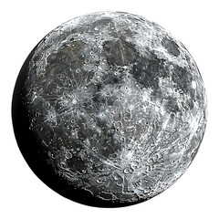 Full moon photo on transparent background