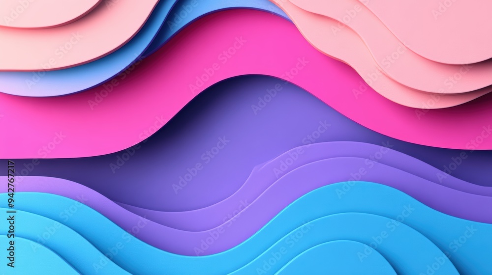 Poster abstract background with a smooth gradient transition from deep blue to vibrant purple, creating a s