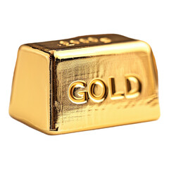 pile of gold bars with text GOLD on transparent background