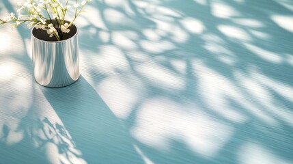 Fototapeta premium Shiny silver surface with subtle, brushed lines, reflecting light and creating a sleek, modern aesthetic.