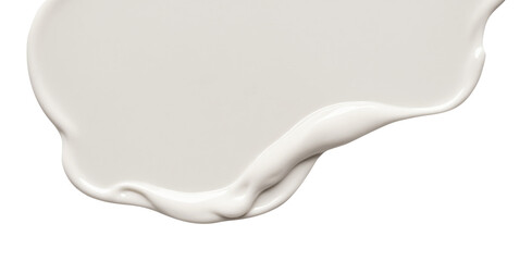 Smear of white cream texture isolated on transparent background. Beauty cosmetic creamy product strokes. Skin care product smudges swatch. Face, moisturizer, body lotion, BB or CC. Cut out, png.