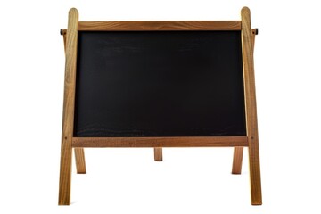 Obraz premium A black chalkboard mounted on a wooden stand, ready for writing or drawing