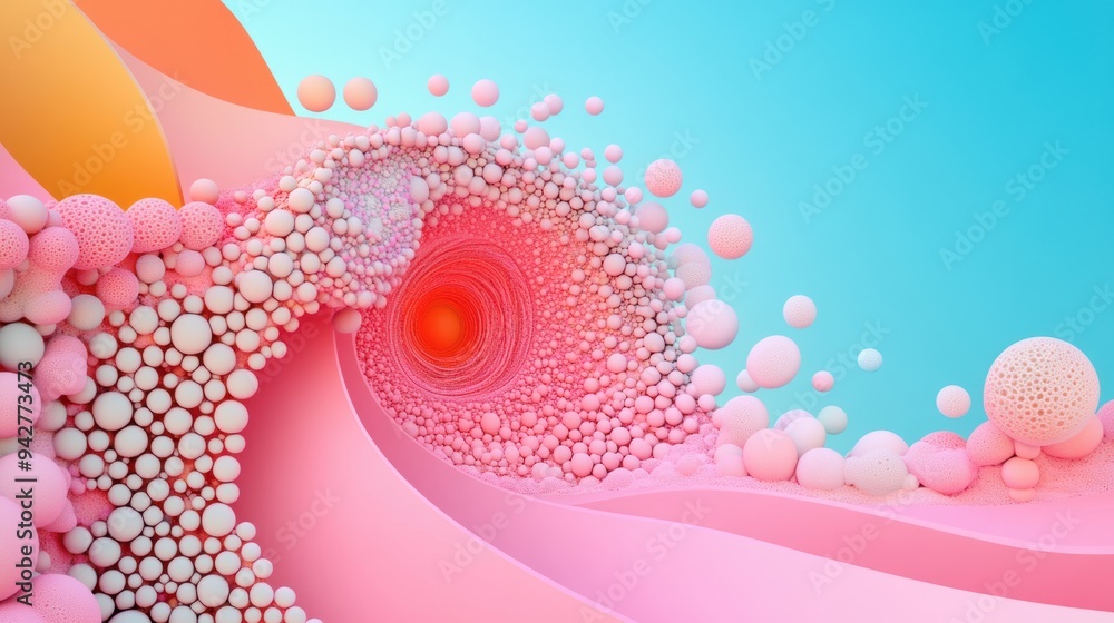 Aufkleber complex and intricate fractal pattern with a high level of detail, rendered in a vibrant color palet