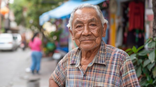 Portrait smiling attractive mature man retired with stylish short beard outdoor portrait.