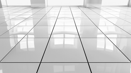 White Tile Floor Background