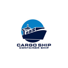 Cargo Ship Shipment Global Express for Expedition Logo Template Vector