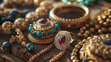 Several Jeweleries including with earring bangles chain and rings