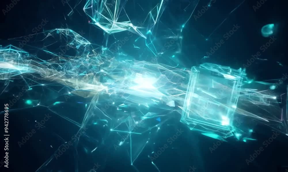 Poster exploring the dynamic world of digital connections and networks in an abstract visualization filled 