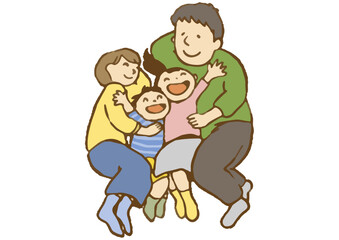 寝転がる家族eps