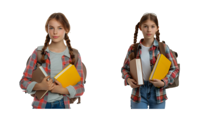 student with backpack