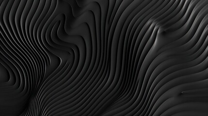 Abstract Black and White 3D Wavy Lines