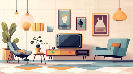 Mid-Century Modern Living Room - Perfect for Your Next Design Project