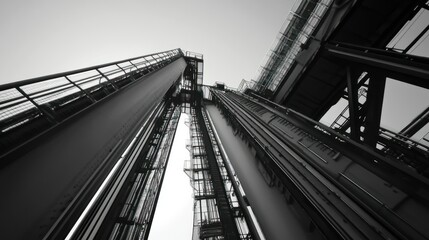 A Low-Angle View of a Metal Structure