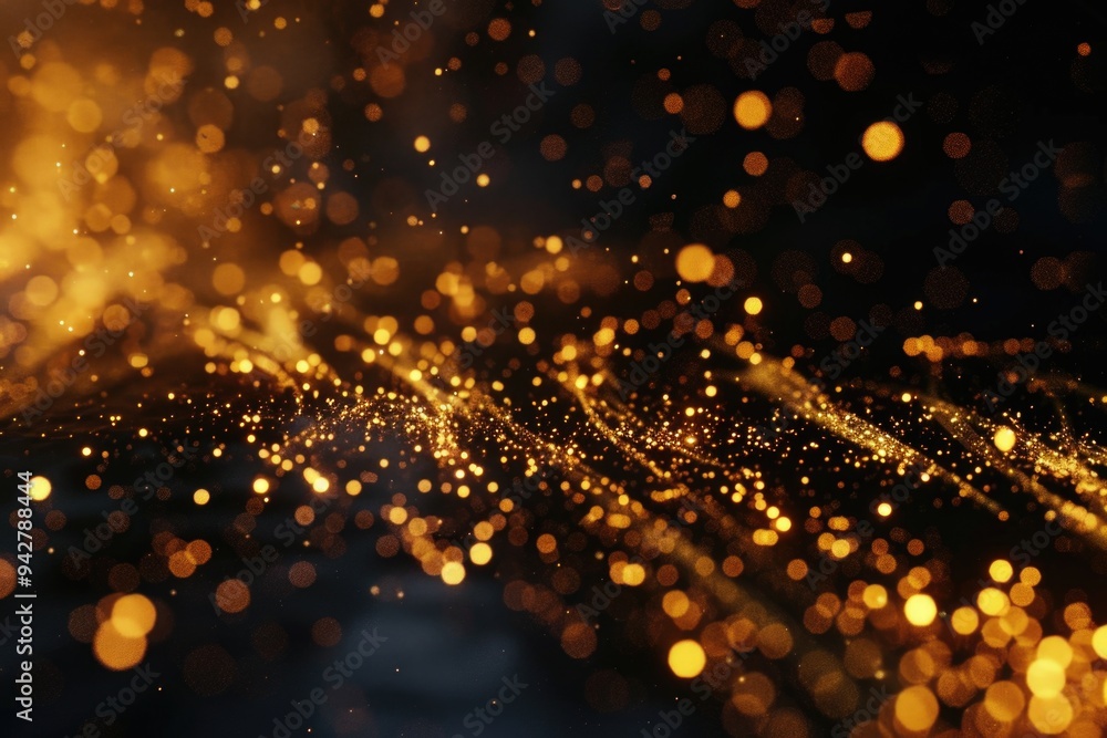 Poster close-up of city lights with blurred background, ideal for representing urban atmosphere in the even
