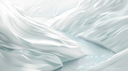 Fototapeta premium Abstract White and Blue Landscape with a Stream